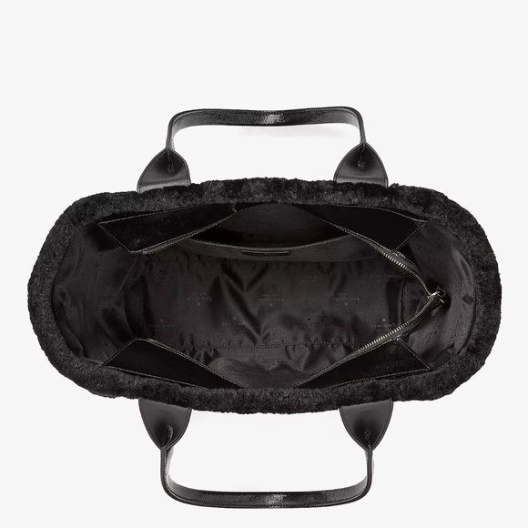 ♠️Kate Spade Jett Shearling Trim Large Tote Bag, Black NWT - Picture 5 of 8